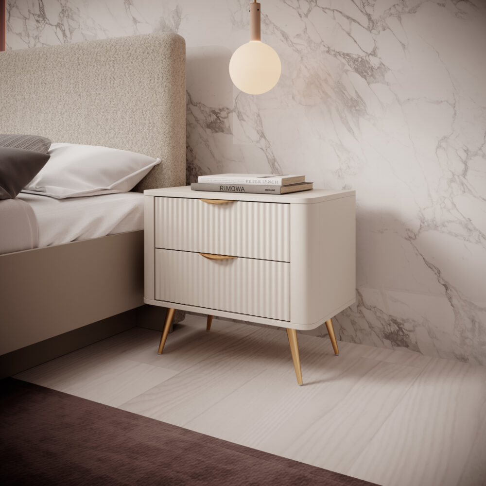 Nachttisch LEKNES - Beige - mit Schubladen – Bild 2