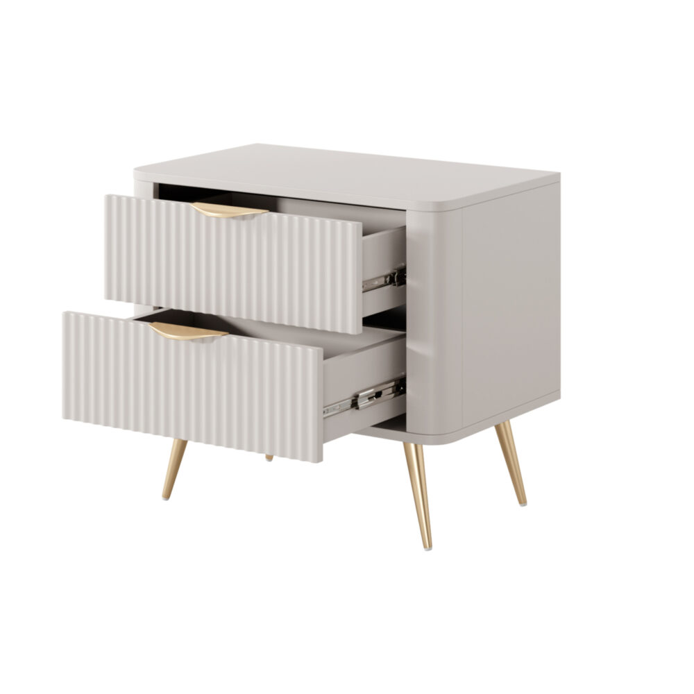 Nachttisch LEKNES - Beige - mit Schubladen – Bild 4