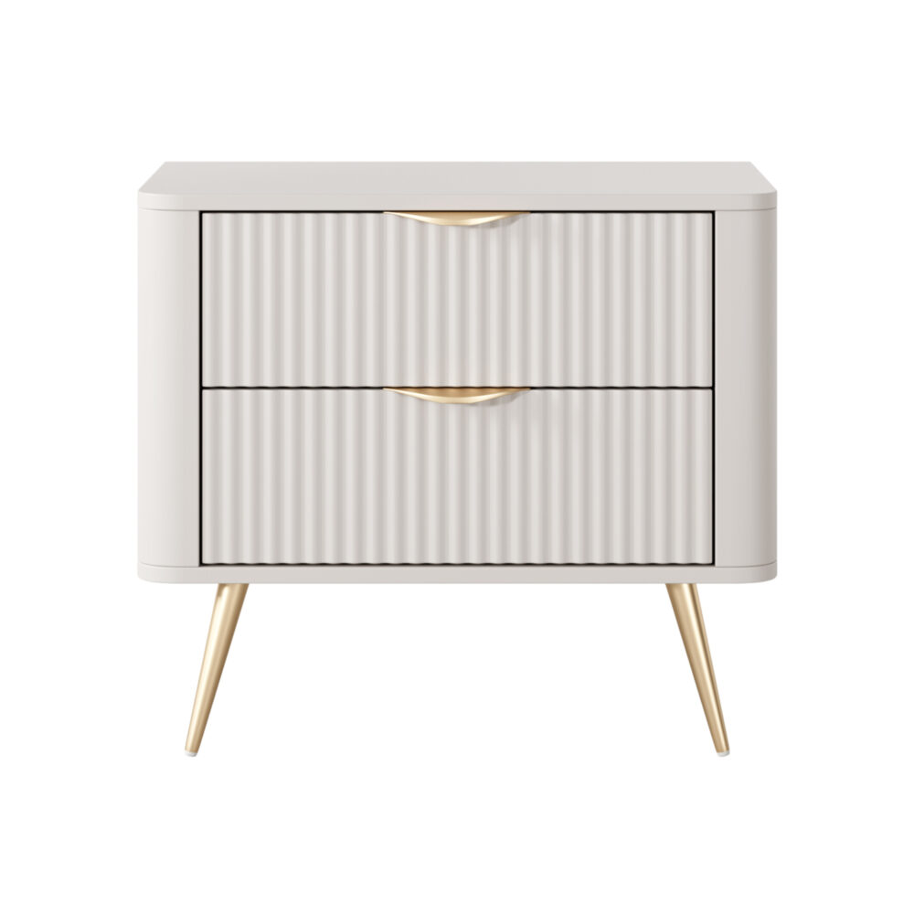 Nachttisch LEKNES - Beige - mit Schubladen – Bild 7