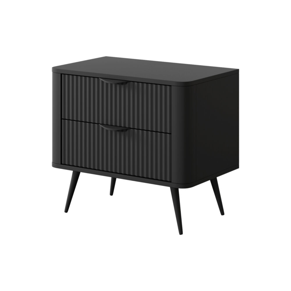 Nachttisch LEKNES - Schwarz - mit Schubladen