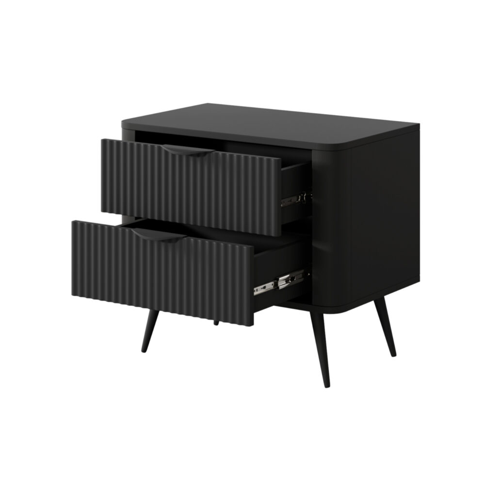 Nachttisch LEKNES - Schwarz - mit Schubladen – Bild 4