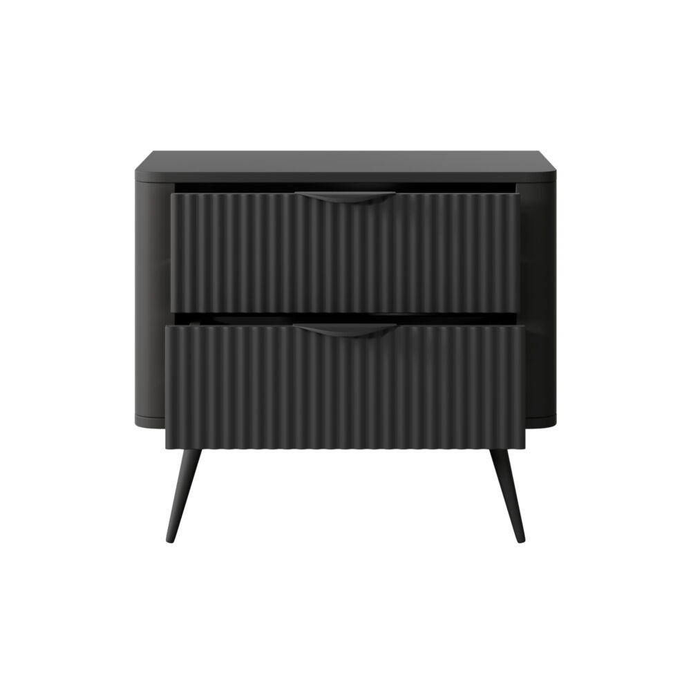 Nachttisch LEKNES - Schwarz - mit Schubladen – Bild 8