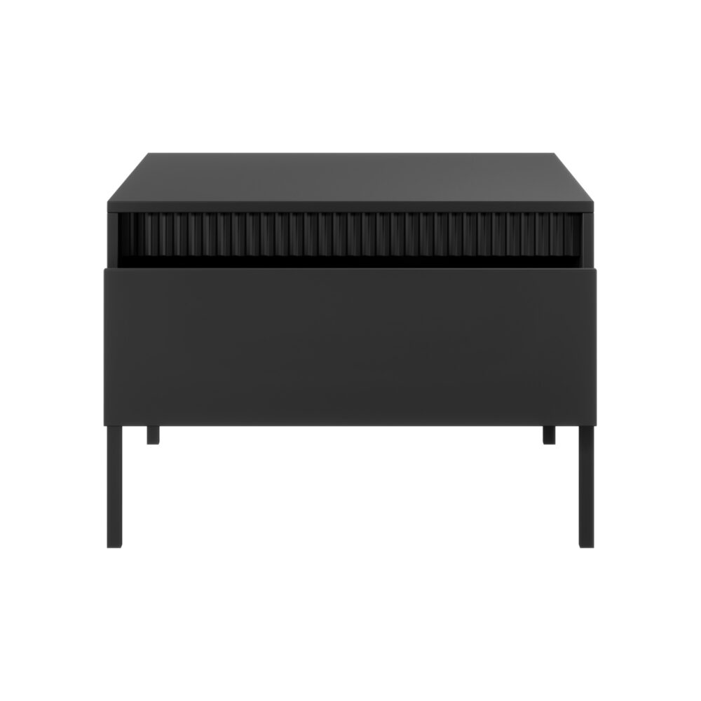 Couchtisch SELBU - Schwarz - geriffelte Fronten - mit Schublade – Bild 8
