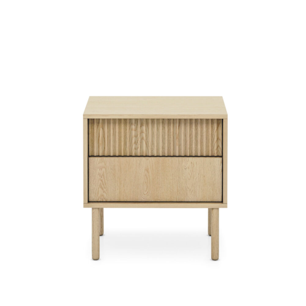 Nachttisch TAU - Cremona-Eiche - geriffelte Fronten - mit Schubladen – Bild 6
