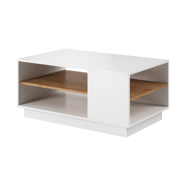 Couchtisch ETNE - Eiche - Weiß - Ablage