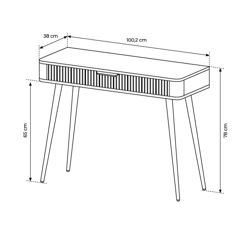 Schminktisch LEKNES - Beige - mit Schublade – Bild 3