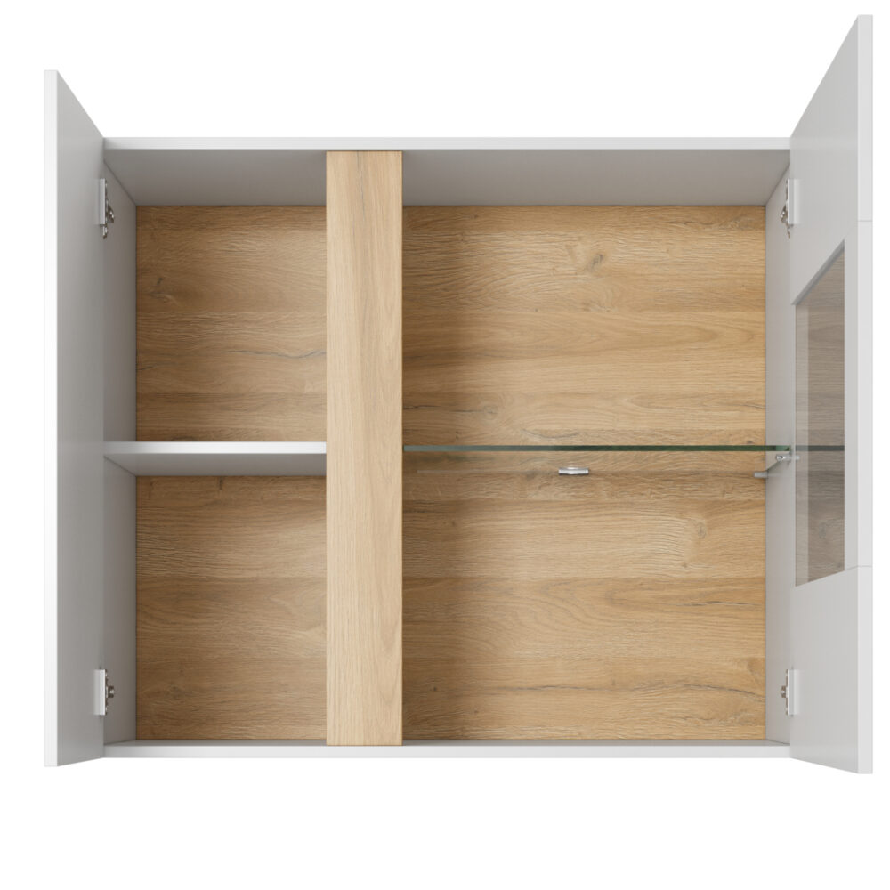 Hängeschrank ANDEBU - Eiche - Weiß matt/hochglanz - Soft-Close – Bild 3