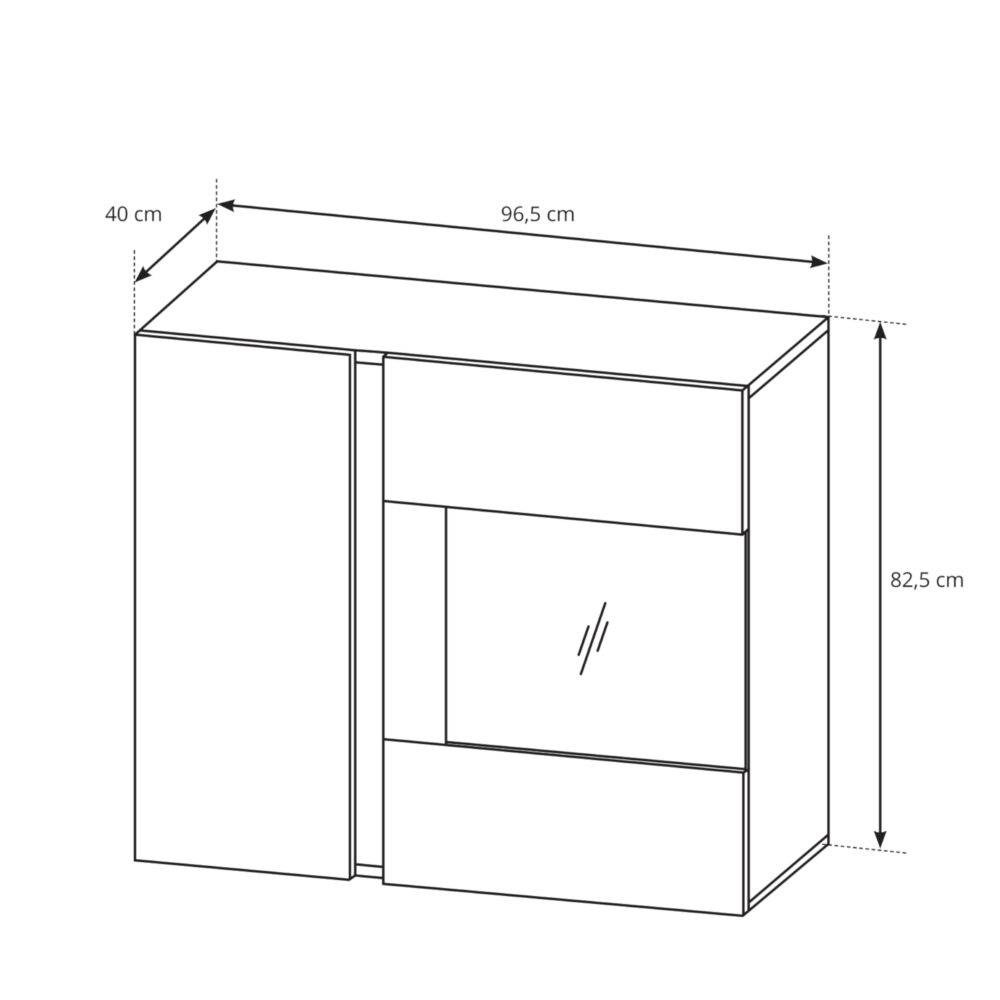 Hängeschrank ANDEBU - Eiche - Graphitgrau - Soft-Close – Bild 2