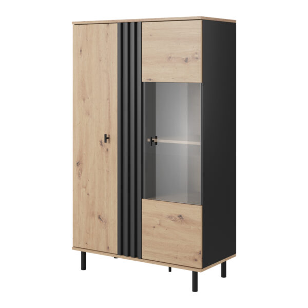 Vitrine MANDAL - Eiche - Anthrazit - matt