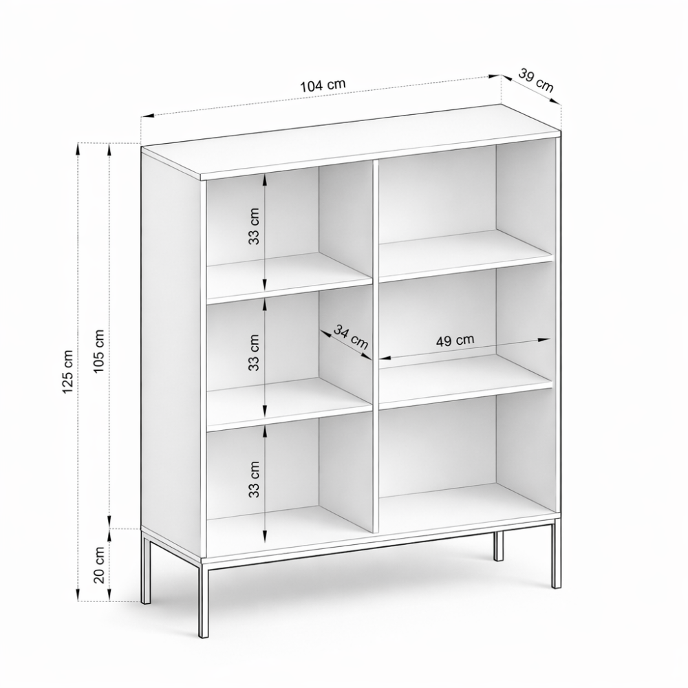 Kommode NANAIMO K104 - Schwarz - Goldene Griffe - Breite 104 cm, Höhe 125 cm, Tiefe 39 cm – Bild 3