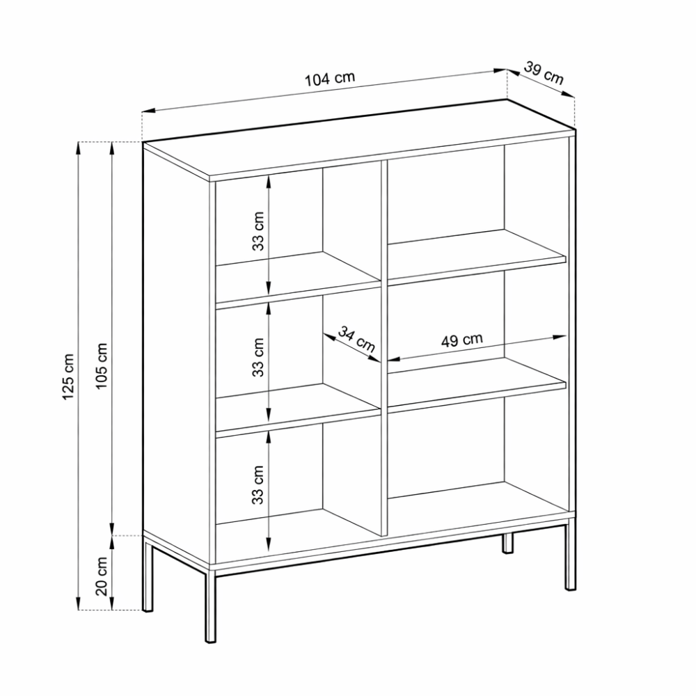 Kommode NANAIMO K104 - Grau - Goldene Griffe - Breite 104 cm, Höhe 125 cm, Tiefe 39 cm – Bild 3