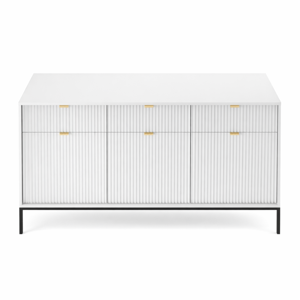 Kommode NANAIMO KSZ154 - Weiß - Goldene Griffe - 3 Schubladen - Breite 154 cm, Höhe 83 cm, Tiefe 39 cm – Bild 6