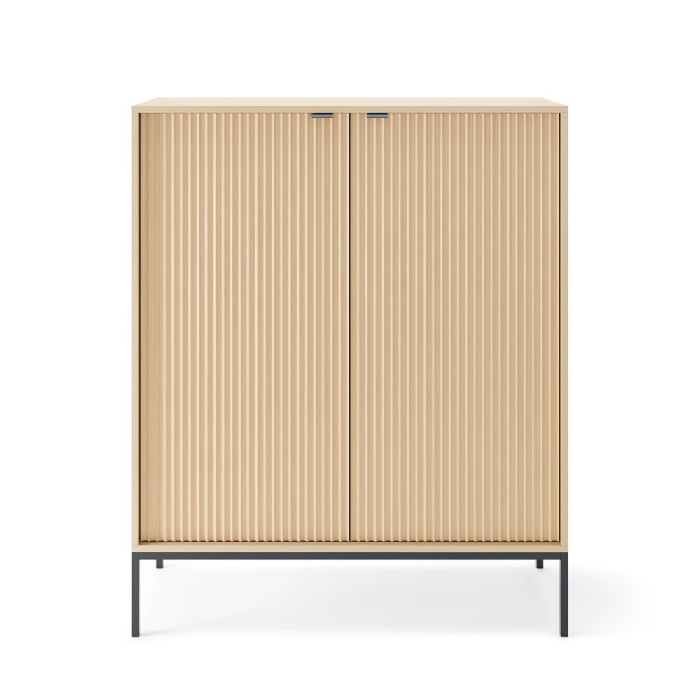 Commode NANAIMO K104 - Farbe Eiche - Schwarze Griffe - Breite 104 cm, Höhe 125 cm, Tiefe 39 cm – Bild 7