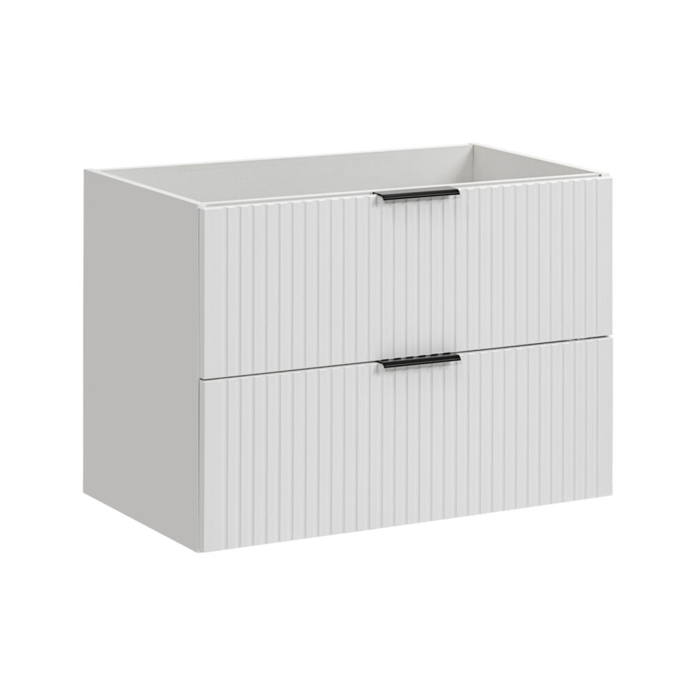 Hängeschrank mit Waschbecken und Arbeitsplatte ADEN – Weiß – Arbeitsplatte in Wotan-Eiche – 2 Schubladen – 80 x 75 x 46 cm – Bild 4