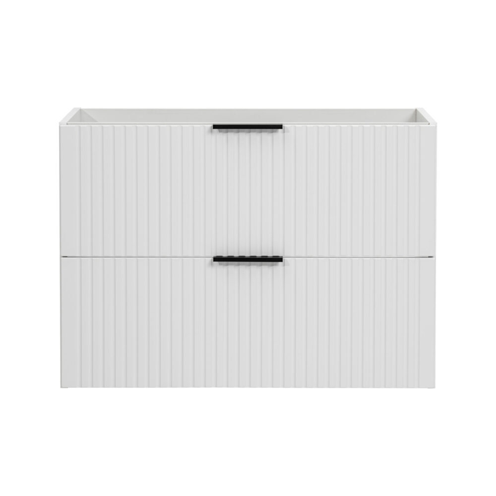 Hängeschrank mit Waschbecken und Arbeitsplatte ADEN – Weiß – Arbeitsplatte in Wotan-Eiche – 2 Schubladen – 80 x 75 x 46 cm – Bild 6