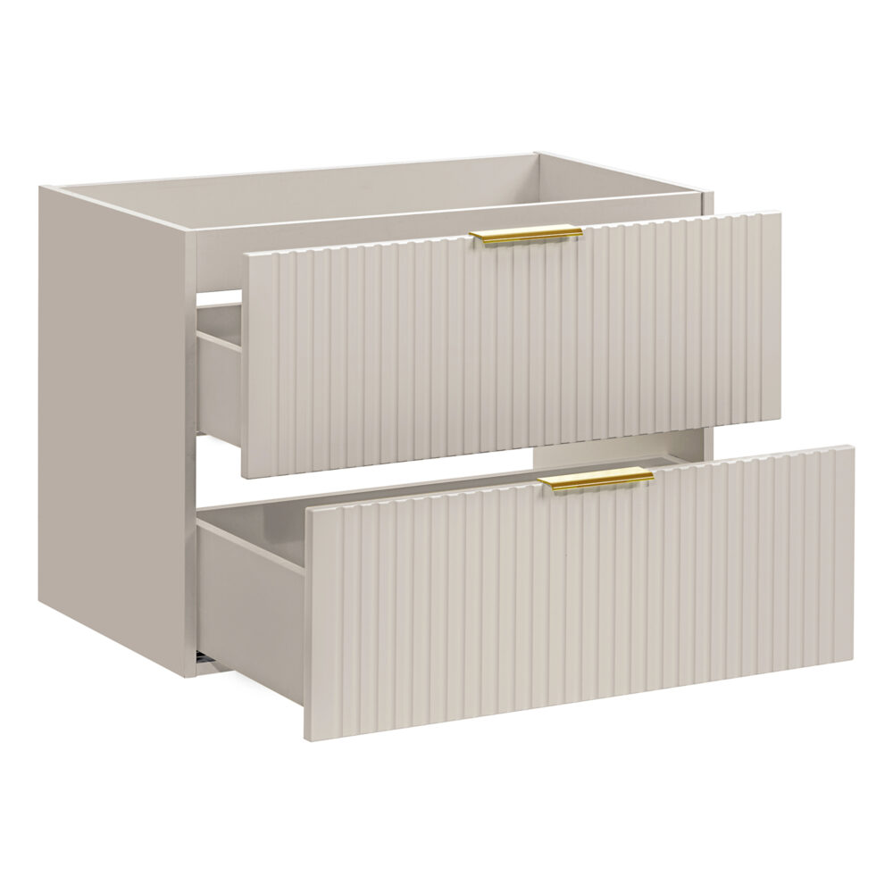 Hängeschrank mit Waschbecken und Arbeitsplatte ADEN – Kaschmir – Arbeitsplatte in Wotan-Eiche – 2 Schubladen – 80 x 75 x 46 cm – Bild 3