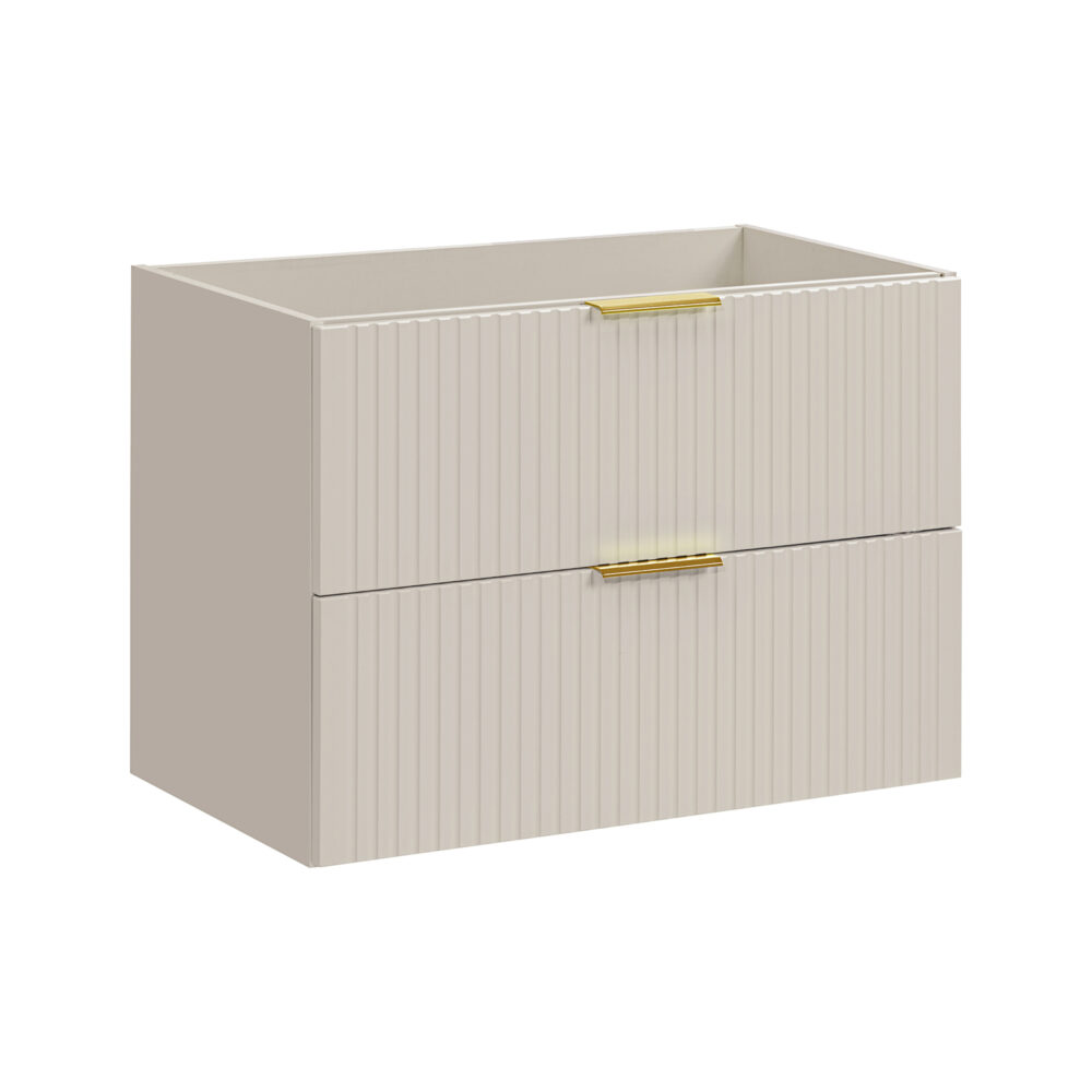Hängeschrank unter dem Waschbecken mit Arbeitsplatte ADEN – Kaschmir – Arbeitsplatte in Wotan-Eiche – 2 Schubladen – 80 x 60 x 46 cm – Bild 4