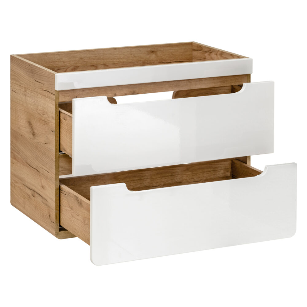 Hängeschrank mit Waschbecken und Siphon ARVIDA – Weiß – 2 Schubladen – 60 x 59 x 46 cm – Bild 2