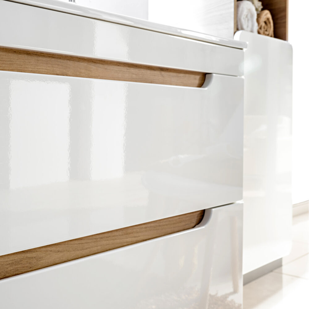 Hängeschrank mit Waschbecken und Siphon ARVIDA – Weiß – 2 Schubladen – 60 x 59 x 46 cm – Bild 4