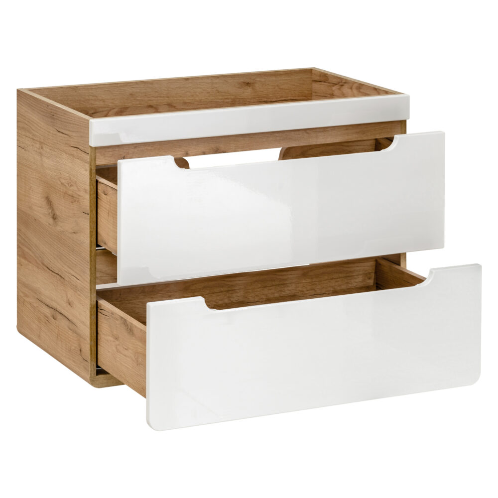 Hängeschrank mit Waschbecken und Siphon ARVIDA – Weiß – 2 Schubladen – 80 x 59 x 46 cm – Bild 3