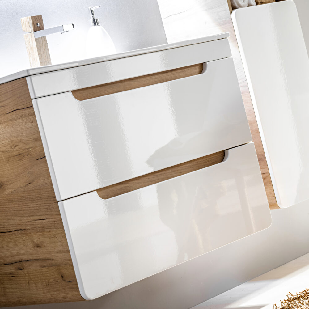 Hängeschrank mit Waschbecken und Siphon ARVIDA – Weiß – 2 Schubladen – 80 x 59 x 46 cm – Bild 8
