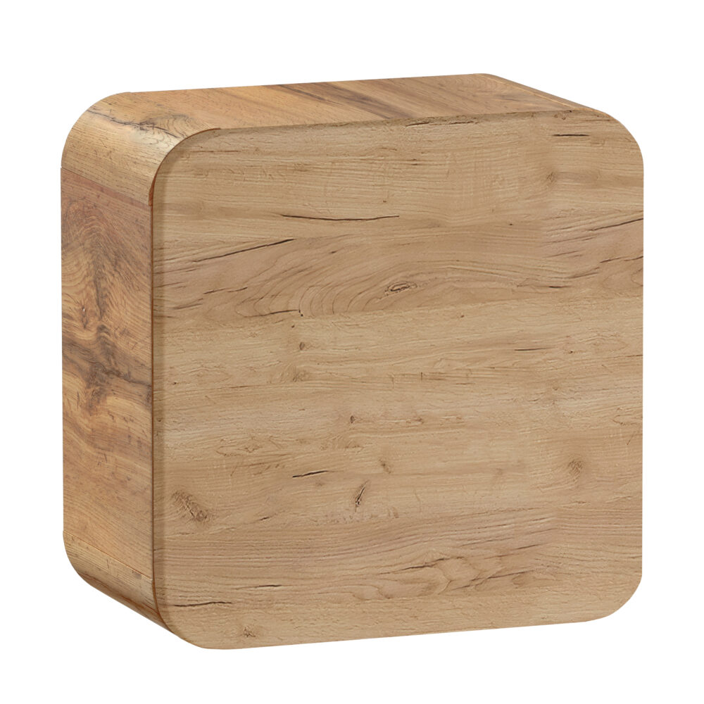 Quadratischer Badezimmer-Hängeschrank ARVIDA – Eiche – abgerundete Ecken – 35 x 35 x 22 cm – Bild 1