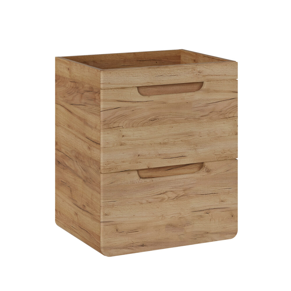 XMEBLAZSZKCM00501101_00.jpg Hängeschrank unter dem Waschbecken ARVIDA – Eiche – 2 Schubladen – 60 x 59 x 46 cm – Bild 1