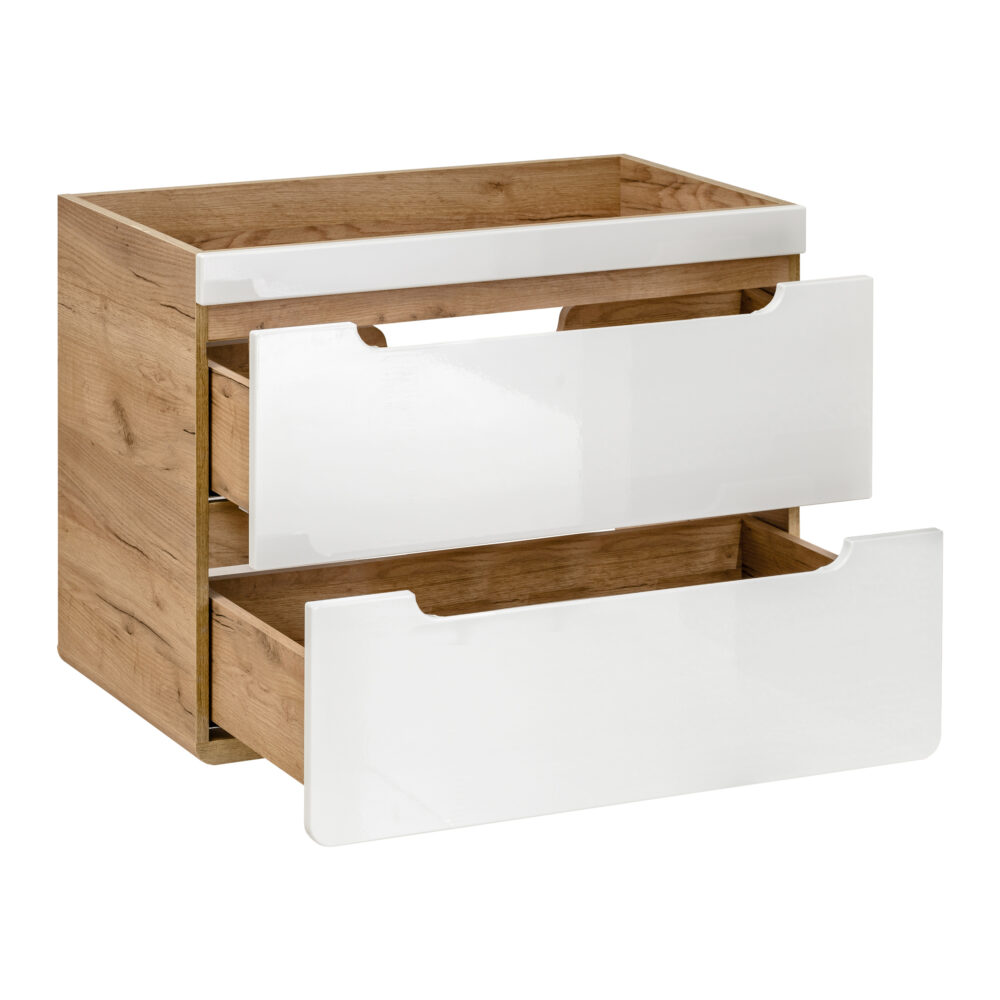 Hängeschrank unter dem Waschbecken ARVIDA – Weiß – 2 Schubladen – 60 x 59 x 46 cm – Bild 2