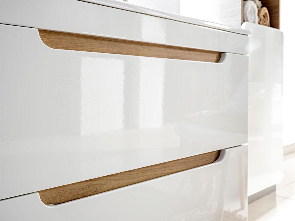 Hängeschrank unter dem Waschbecken ARVIDA – Weiß – 2 Schubladen – 60 x 59 x 46 cm – Bild 3