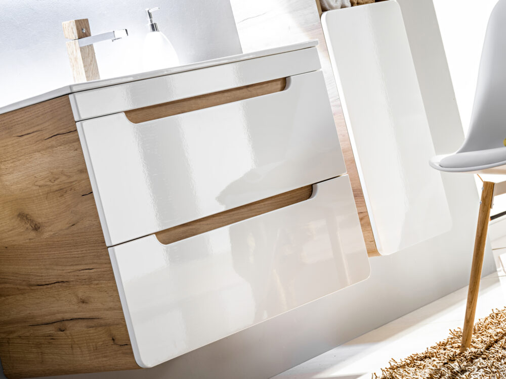 Hängeschrank unter dem Waschbecken ARVIDA – Weiß – 2 Schubladen – 60 x 59 x 46 cm – Bild 5