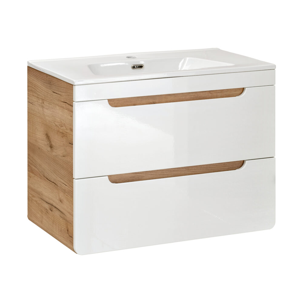 Hängeschrank unter dem Waschbecken ARVIDA – Weiß – 2 Schubladen – 60 x 59 x 46 cm – Bild 6