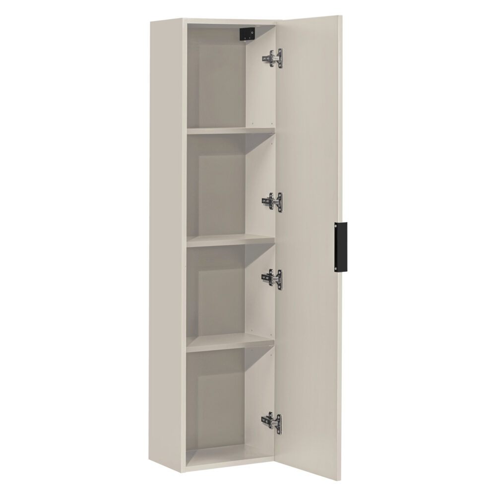 Hoher Badezimmer-Hängeschrank ADEN – Kaschmir – gefräste Fronten – 35 x 140 x 25 cm – Bild 3