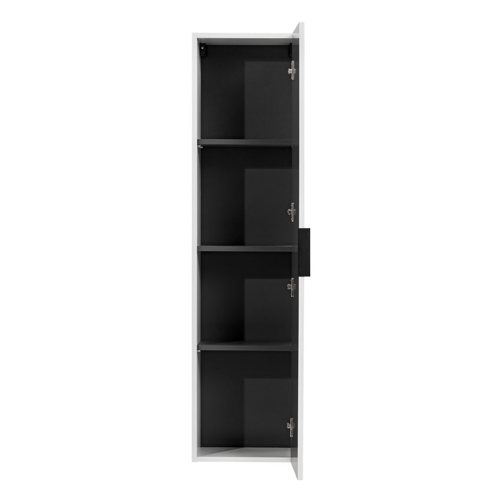 Hoher Badezimmer-Hängeschrank ADEN – Weiß – gefräste Fronten – 35 x 140 x 25 cm – Bild 3