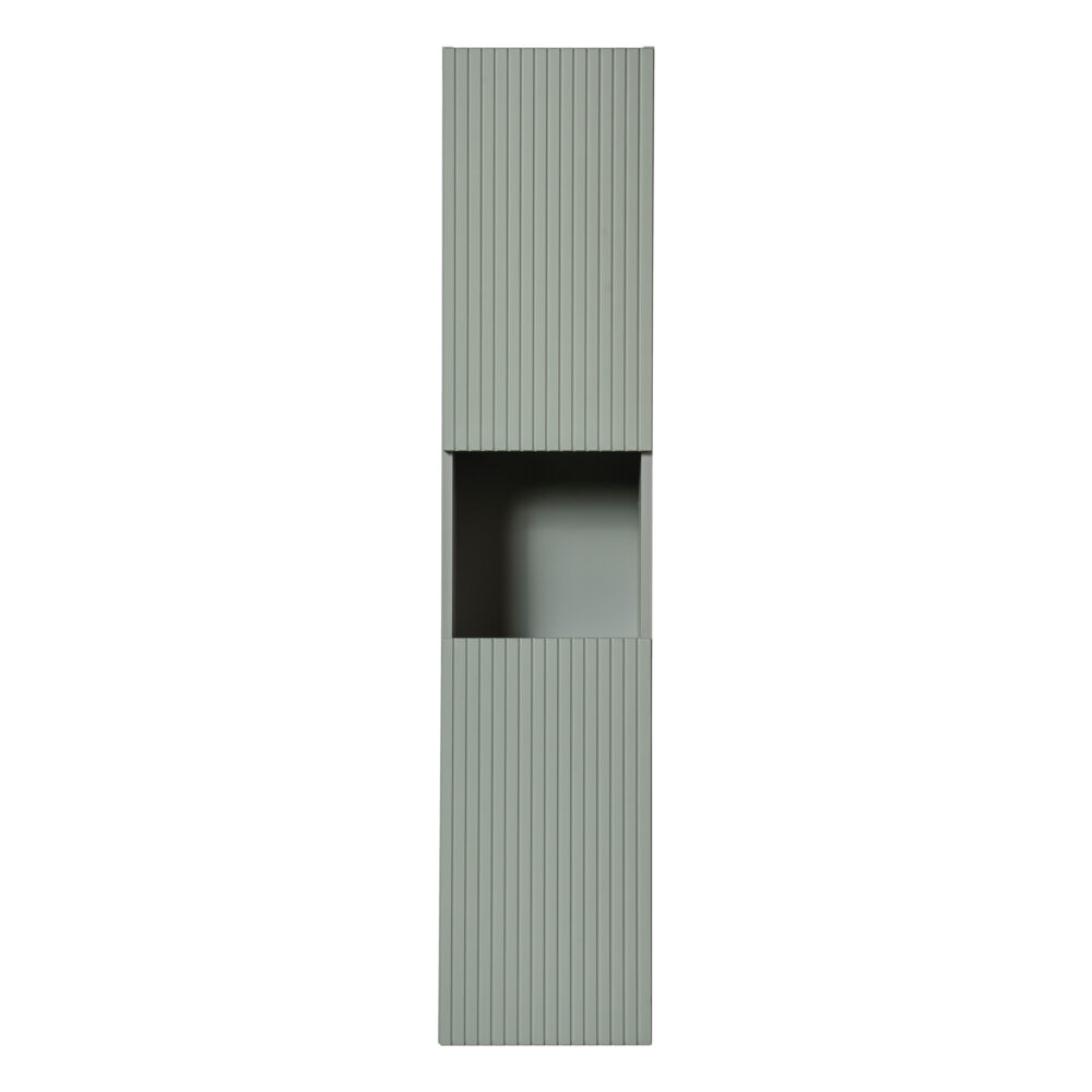 Hoher Badezimmer-Hängeschrank NALVIK – Grün – 2 Türen – gefräste Fronten – 30 x 140 x 25 cm – Bild 6