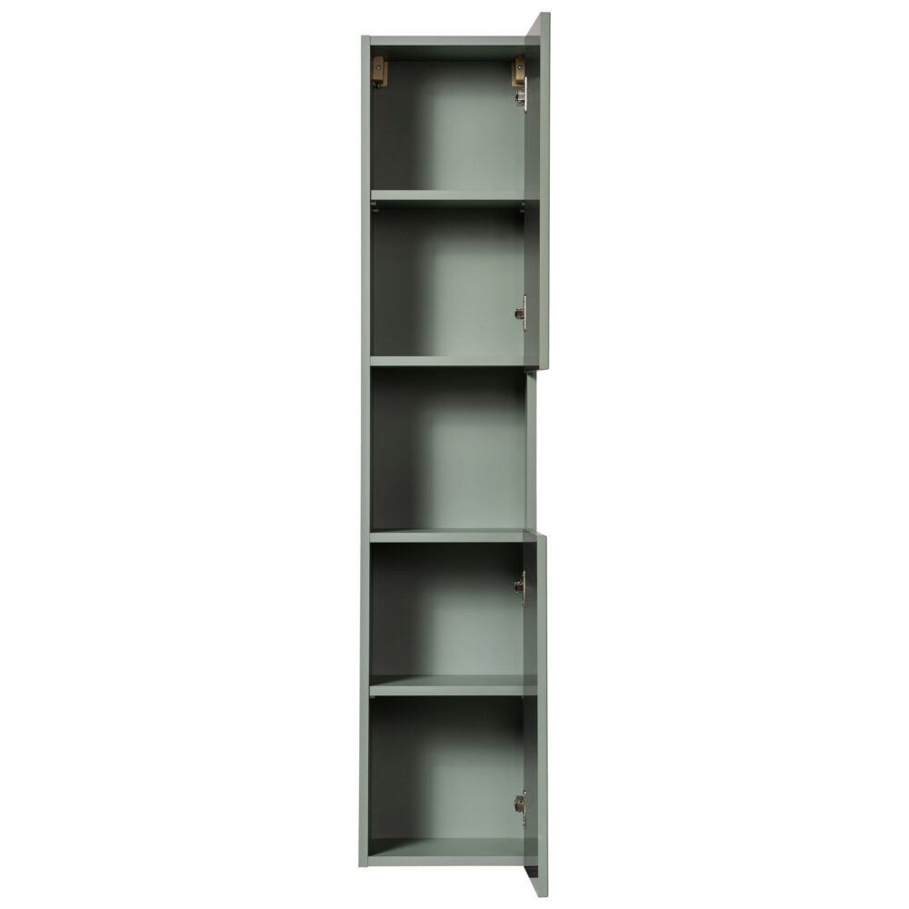 Hoher Badezimmer-Hängeschrank NALVIK – Grün – 2 Türen – gefräste Fronten – 30 x 140 x 25 cm – Bild 7