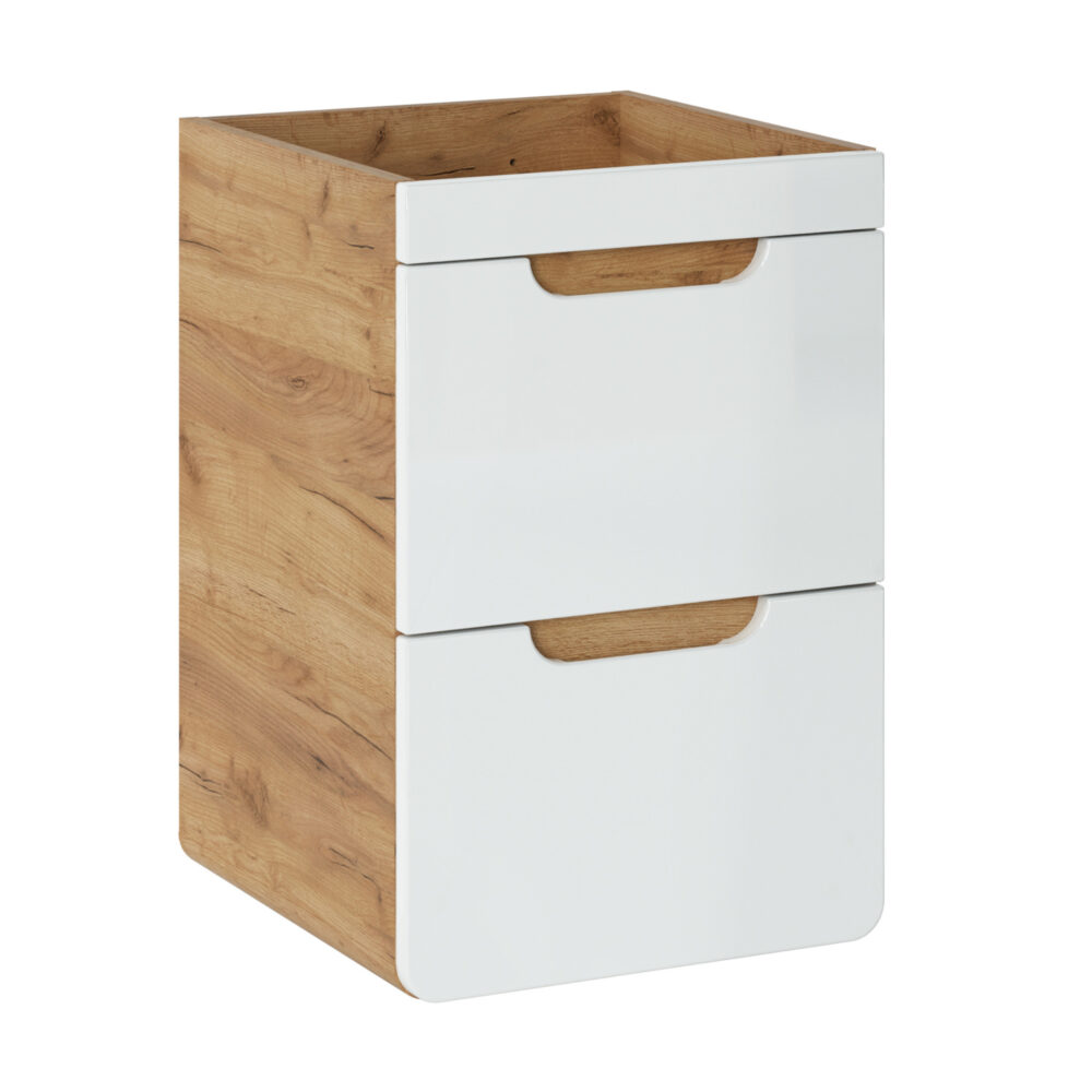 Hängeschrank unter dem Waschbecken ARVIDA – Weiß – 2 Schubladen – 40 x 59 x 41 cm