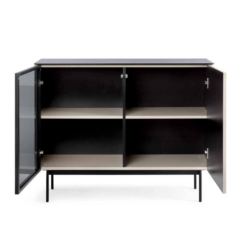 Kommode Olden – Kaschmir – mit Glastüren – 107 x 84 x 39 cm – Bild 3
