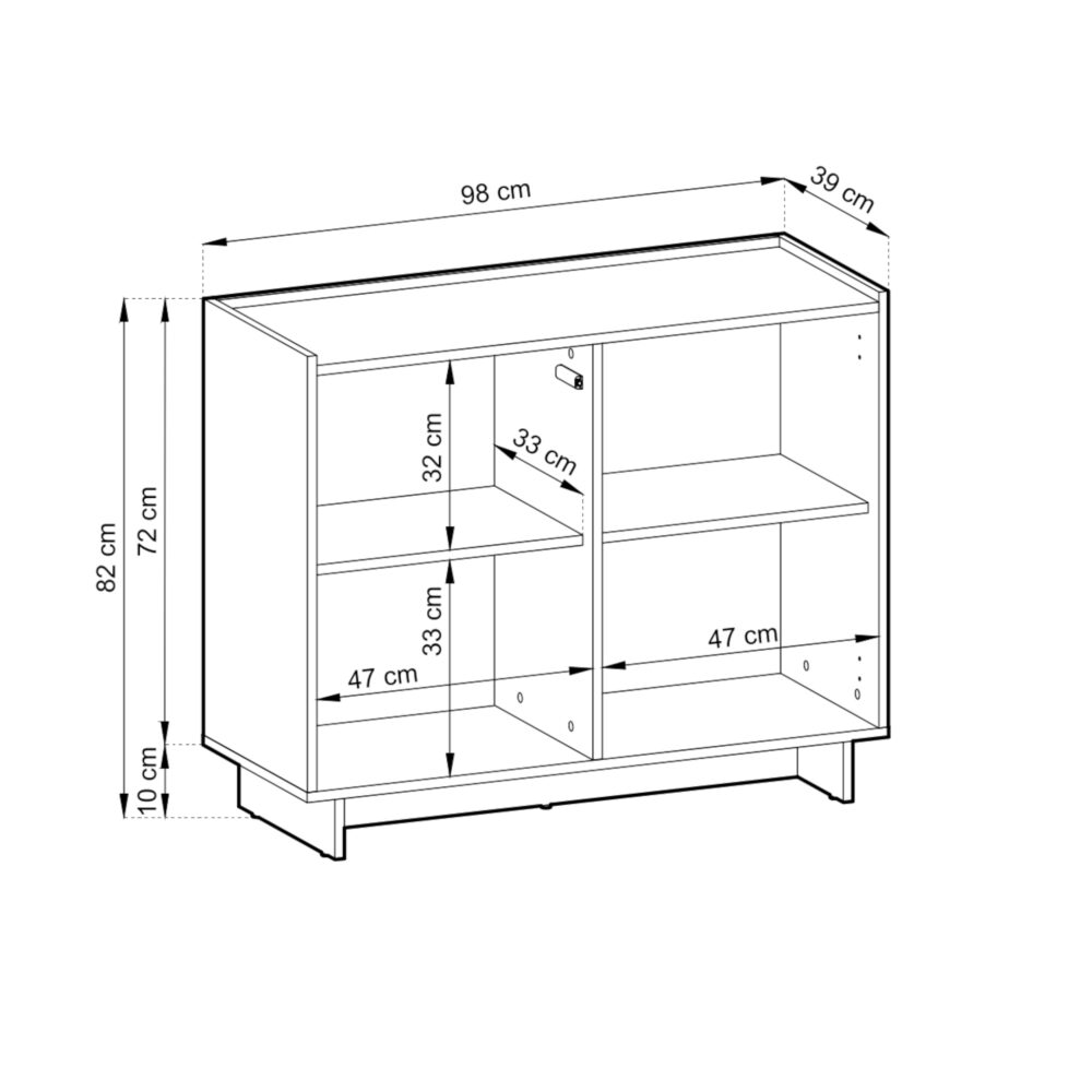 Kommode Yarker – Karamell-Eiche – 2-türig – 98 x 82 x 39 cm – Bild 3