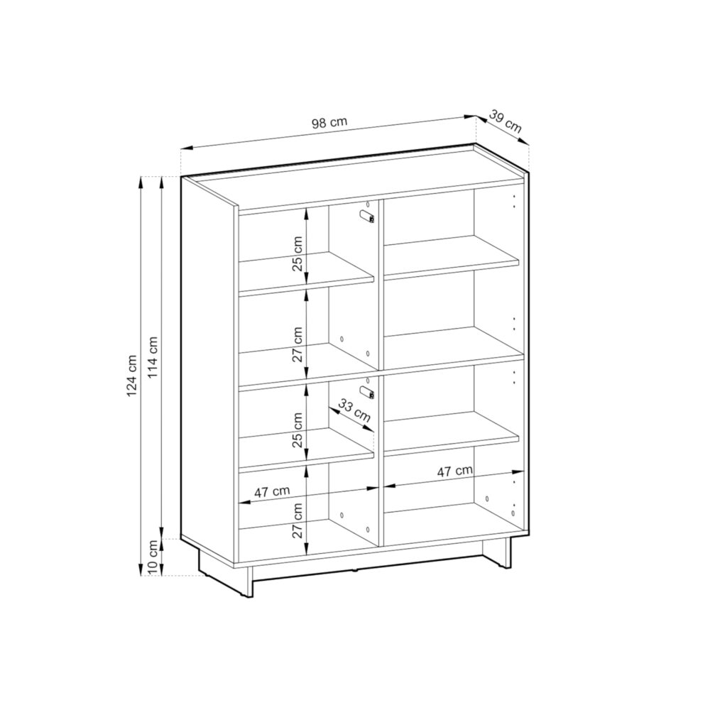 Kommode Yarker – Karamell-Eiche – 4-türig – 98 x 124 x 39 cm – Bild 3