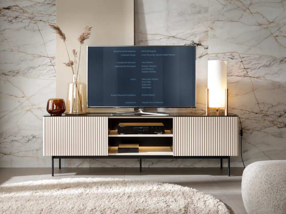 TV-Schrank Olden – Kaschmir – mit Glasplatte – 180 x 52 x 39 cm – Bild 6
