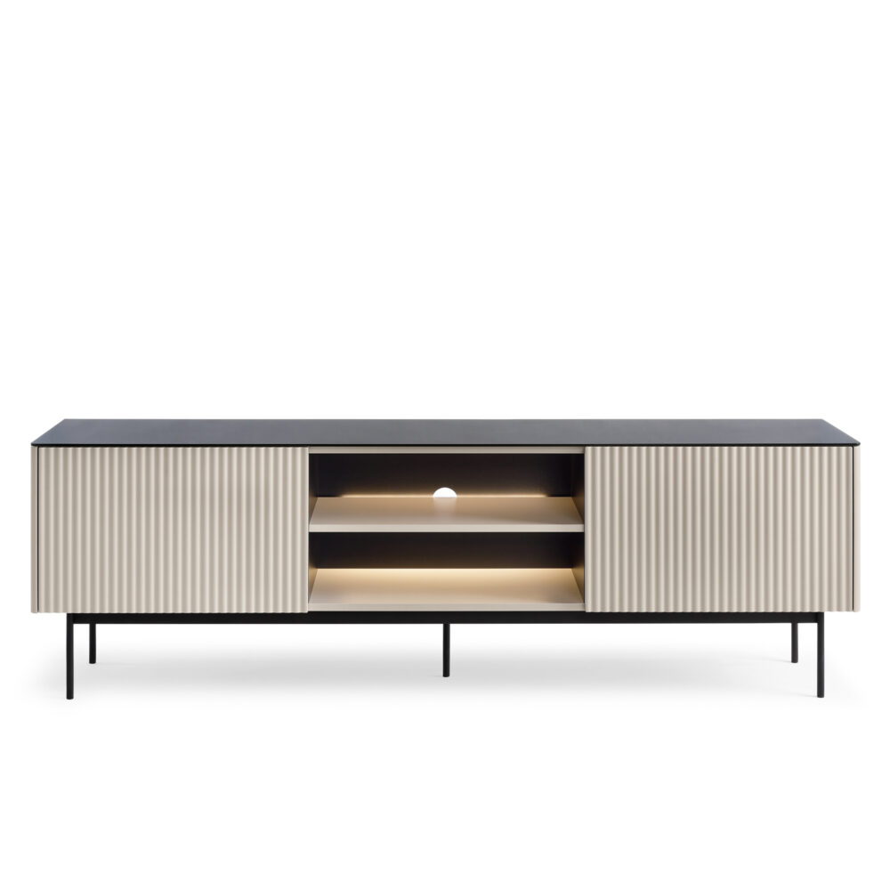 TV-Schrank Olden – Kaschmir – mit Glasplatte – 180 x 52 x 39 cm – Bild 7