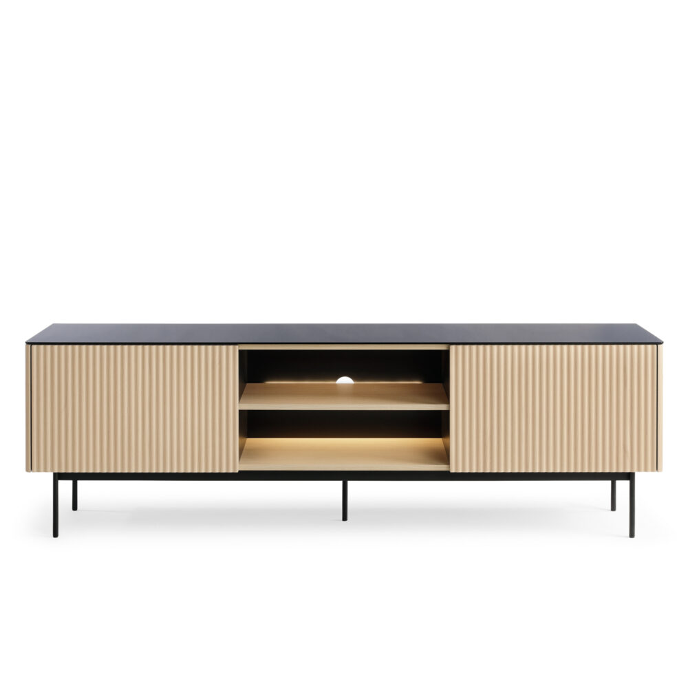 TV-Schrank Olden – Vicenza-Eiche – mit Glasplatte – 180 x 52 x 39 cm – Bild 6