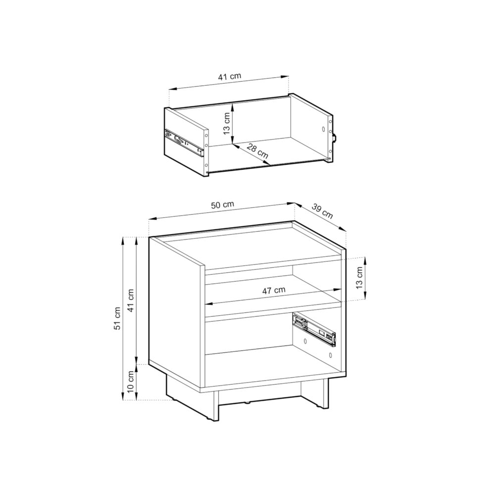 Nachttisch Yarker – Karamell-Eiche – mit Schublade – 50 x 51 x 39 cm – Bild 3