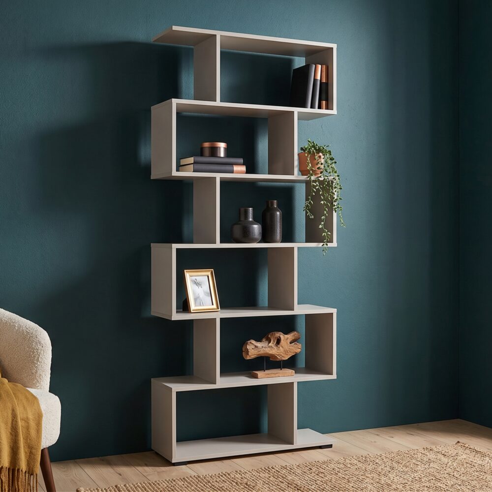 Regał Stojący SKEI - Cachemire - Breite 80 cm, Höhe 190 cm, Tiefe 25 cm