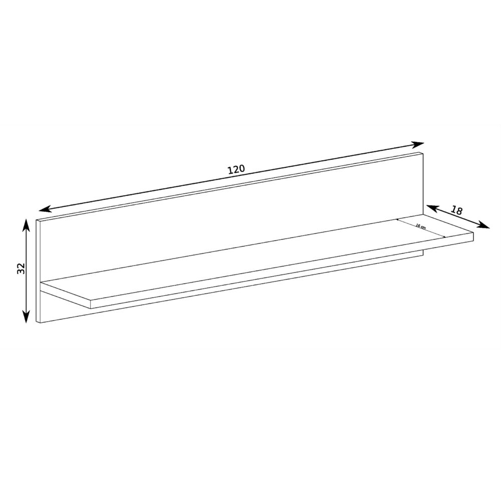 Wandregal BALESTRAND - Eiche - 120 x 32 x 18 cm – Bild 3