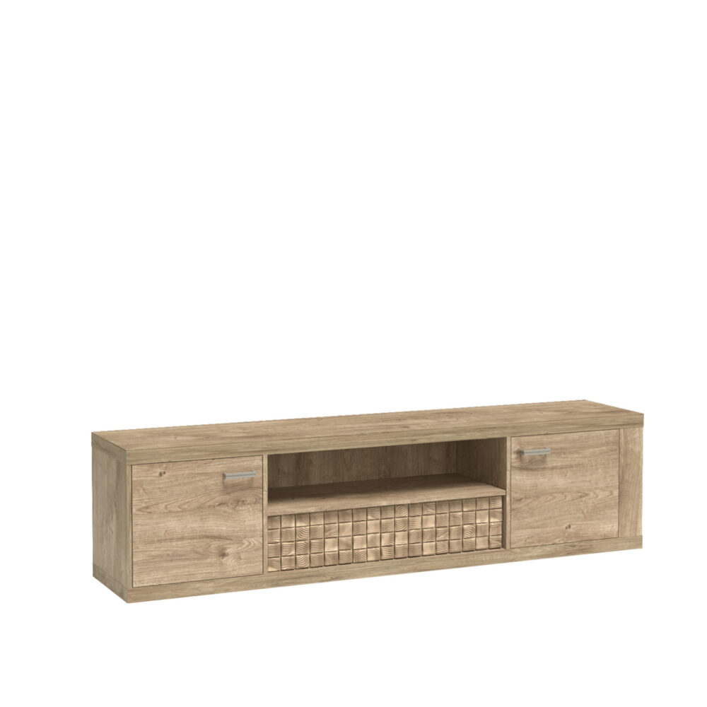 TV-Schrank BALESTRAND - Eiche - Schublade - 196 x 51 x 41 cm