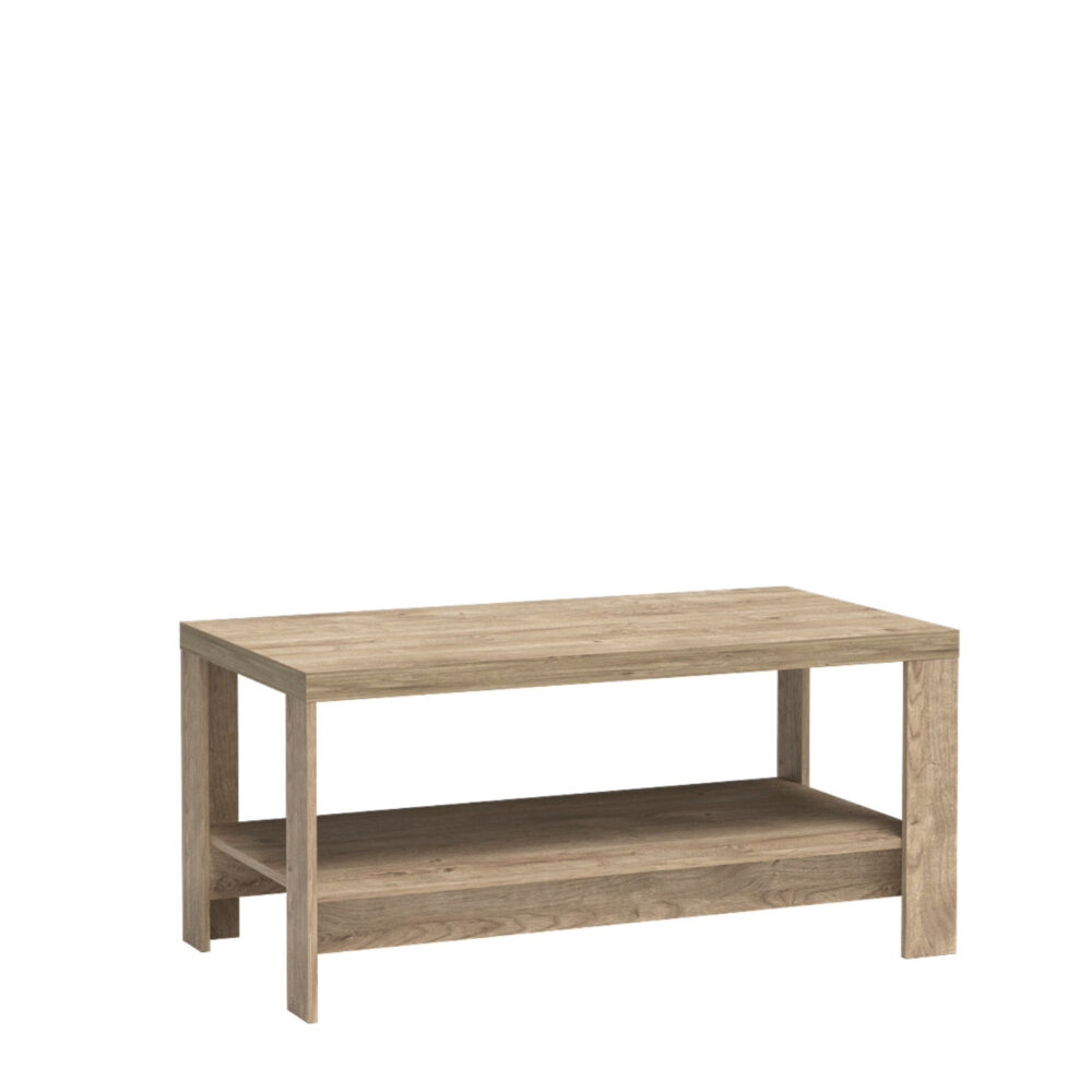 Kaffeetisch BALESTRAND - Eiche - Eingebaute Ablage - 120 x 57 x 65 cm