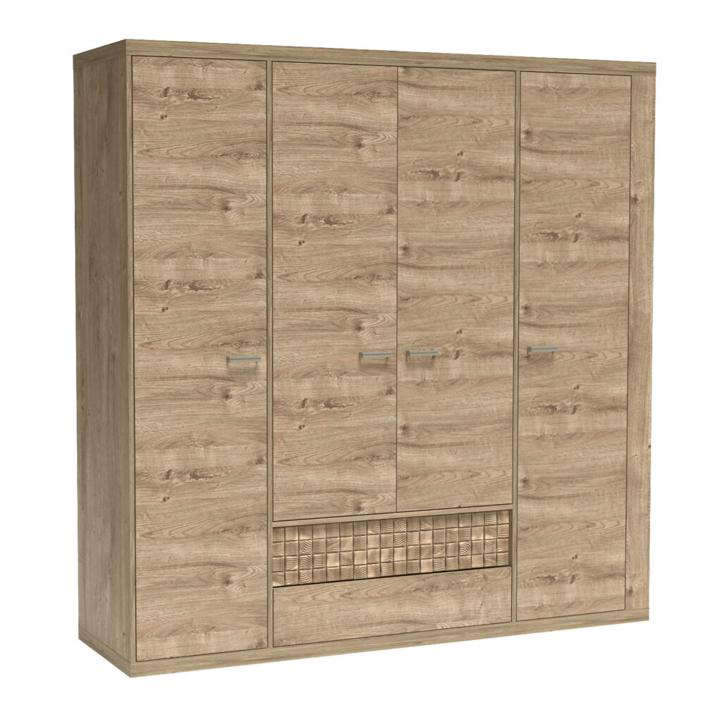 Schlafzimmerschrank BALESTRAND - Eiche - Kleiderstange - 196 x 201 x 58 cm