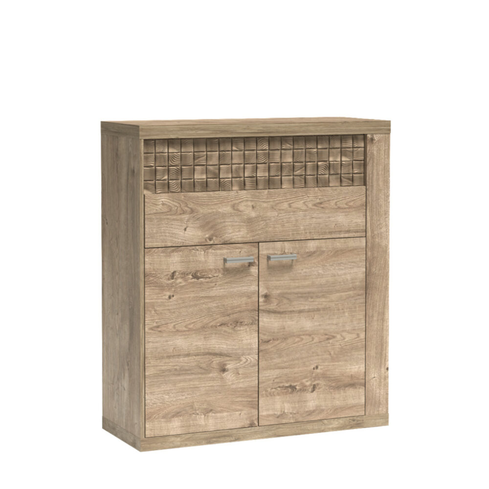 Commode BALESTRAND - Eiche - Schubladen - Dekorative Front - 102 x 119 x 41 cm