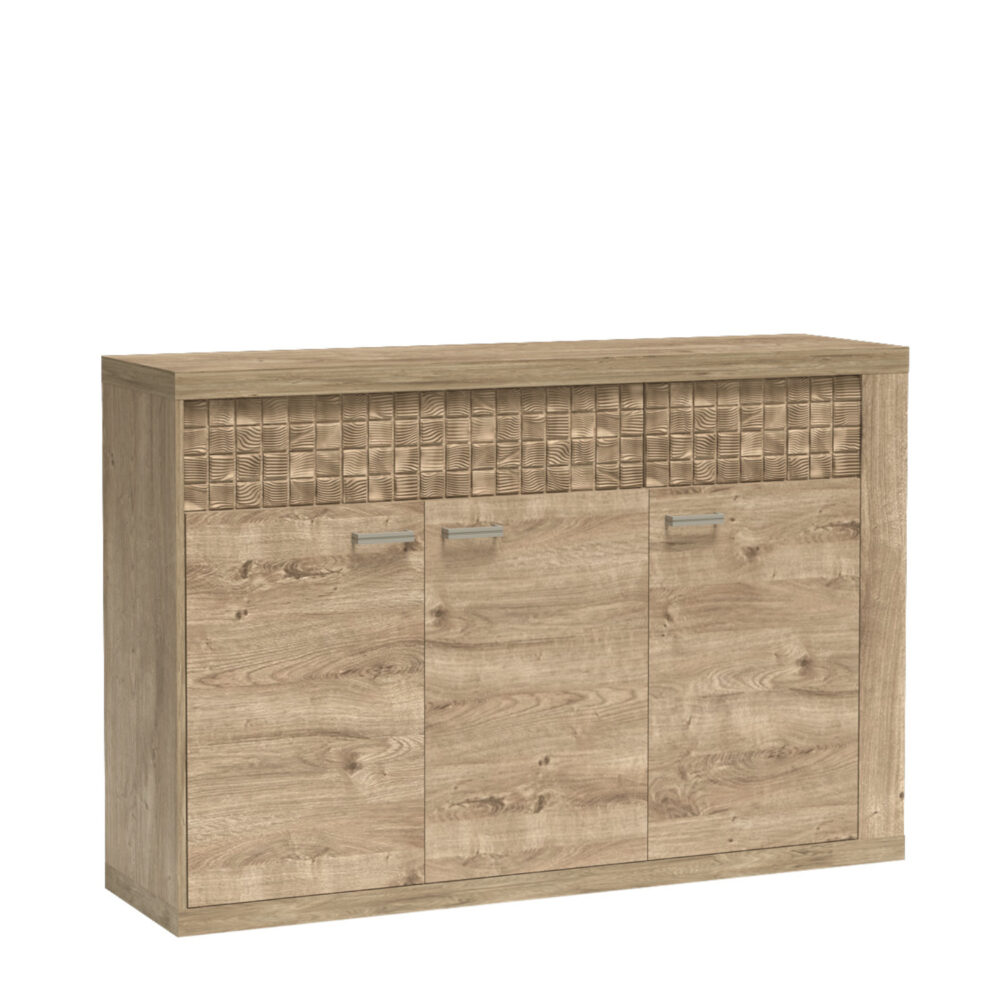 Commode BALESTRAND - Eiche - Schubladen - Dekorativer Front - 147 x 99 x 41 cm